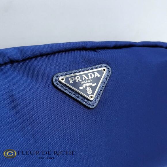 Prada Necessaire Nylon Cosmetic Case Blue Bleuette 1NA350 - Picture 4 of 13